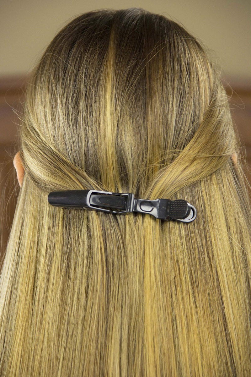 HH&LL 12pcs Hair clips for Styling â€“ Wide Teeth & Double-Hinged Design â€“ Alligator Styling Sectioning Clips of Professional Hair Salon Quality (Black without Logo) - Image 4